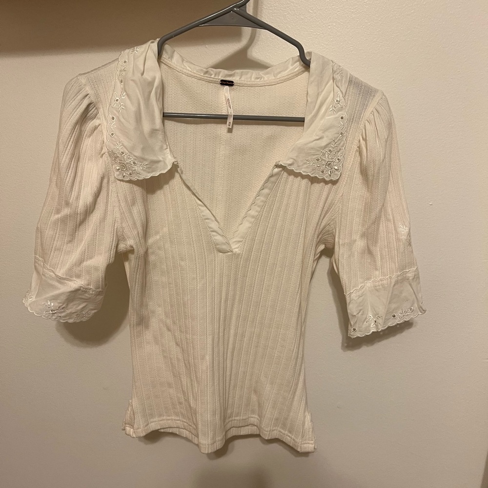 Free People Lace Detail Top